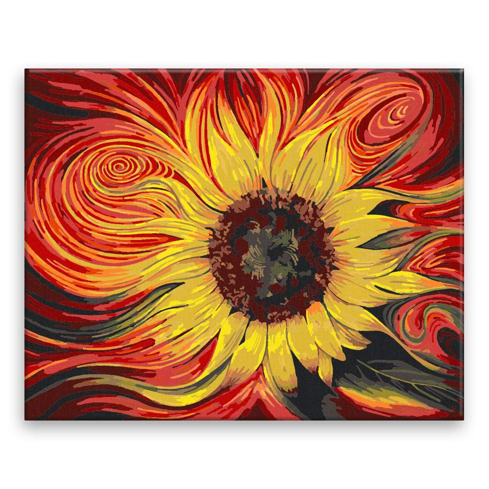 Malování podle čísel Žluto rudá slunečnice