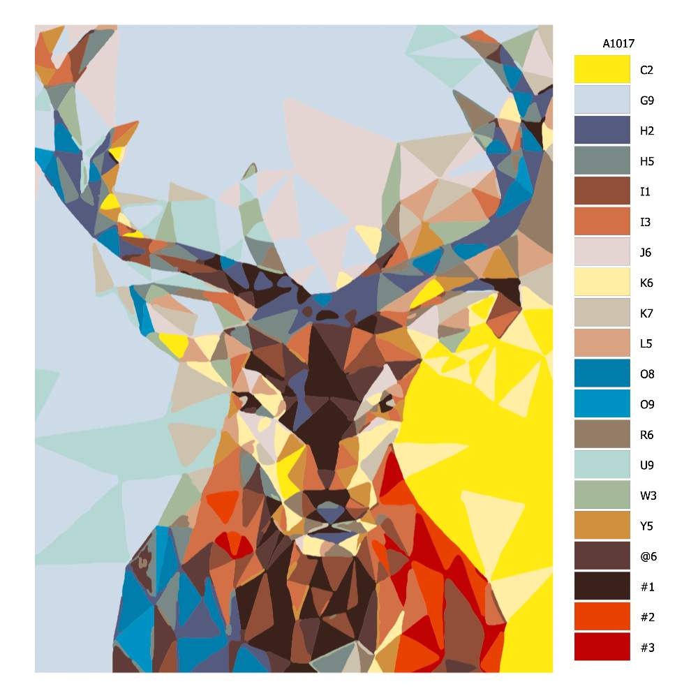 Návod pro malování podle čísel Pohled jelena