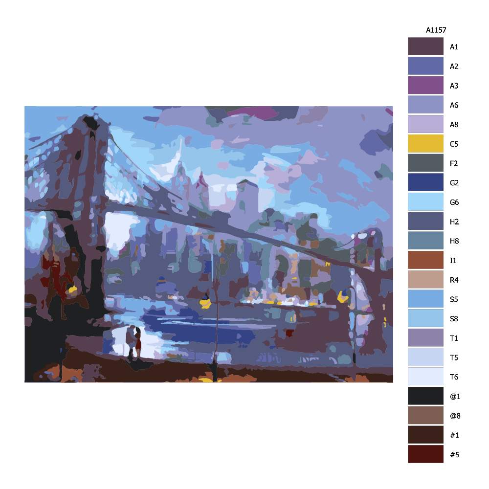 Návod pro malování podle čísel Most lásky