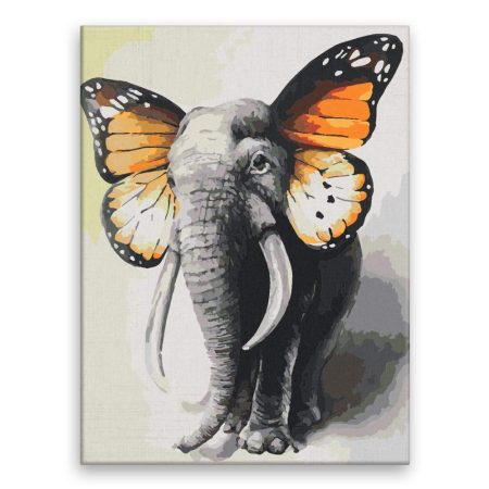 Malování podle čísel Slon s motýlími křídly