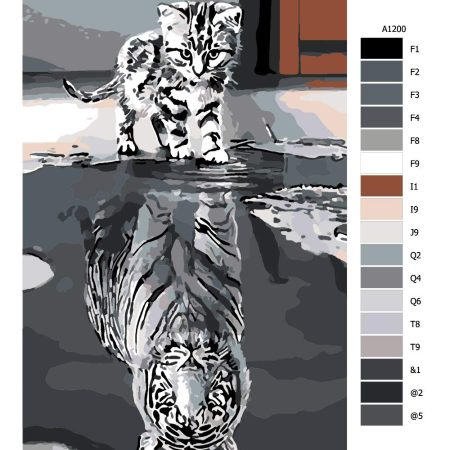 Návod pro malování podle čísel Kočka vs tiger