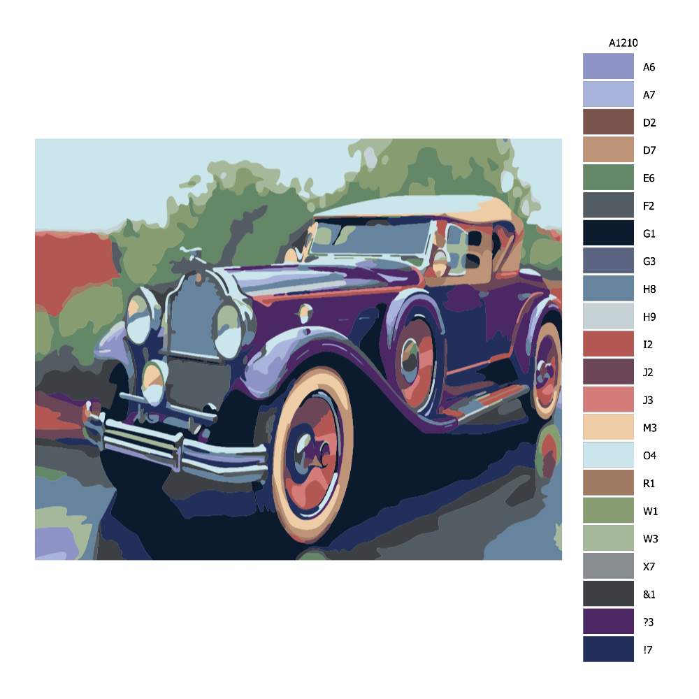 Návod pro malování podle čísel Historické auto