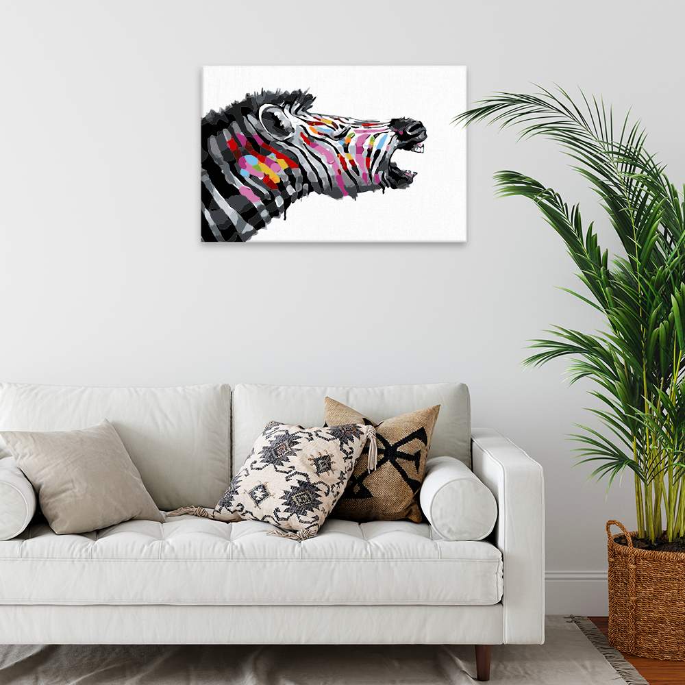 Obraz na zdi Zebra z boku v barvách