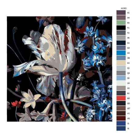 Návod pro malování podle čísel Orosený tulipan