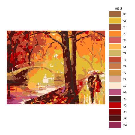 Návod pro malování podle čísel Podzimní snění