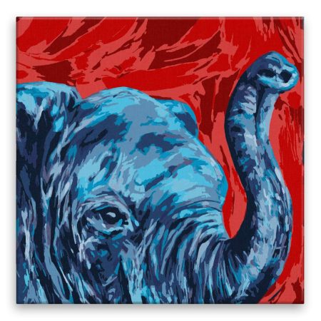 Malování podle čísel Modrá hlava slona