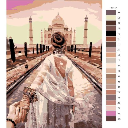 Návod pro malování podle čísel Pojď se mnou Taj Mahal