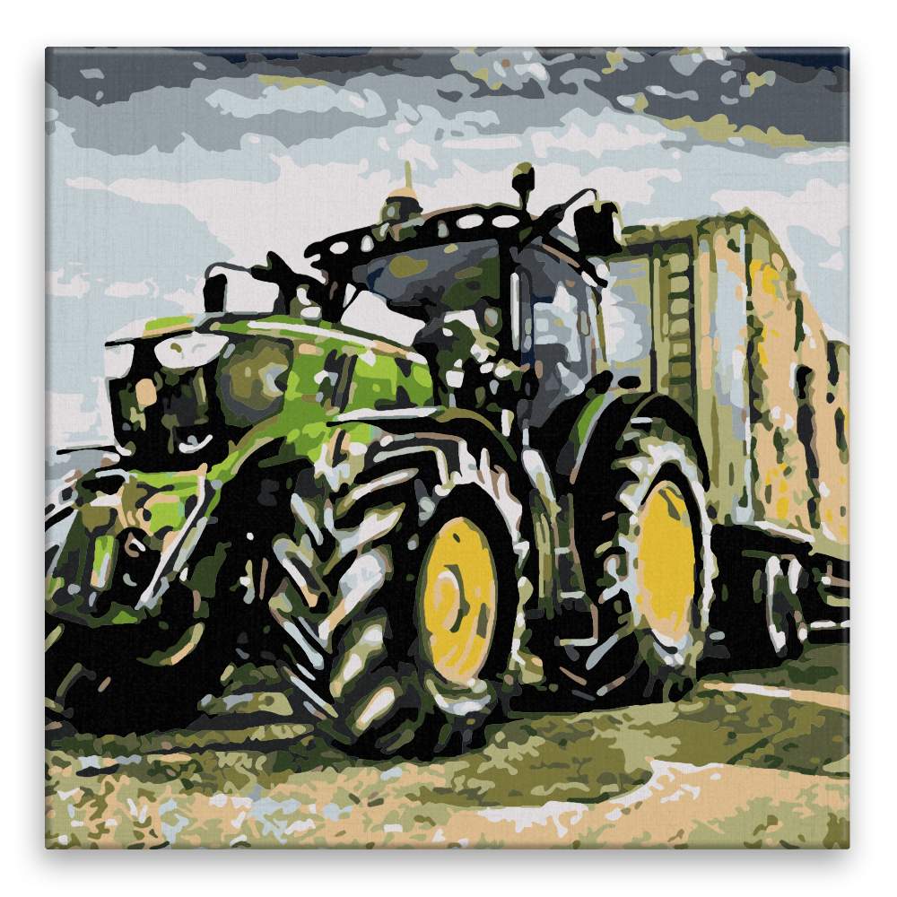 Malování podle čísel Traktor na poli