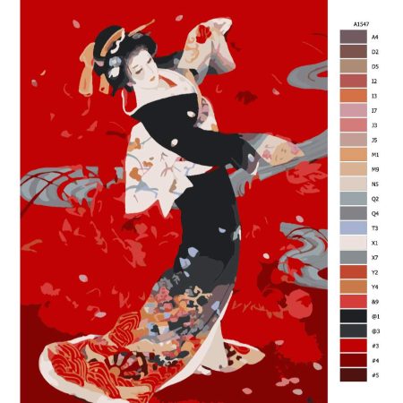 Návod pro malování podle čísel Japonská rudá krása