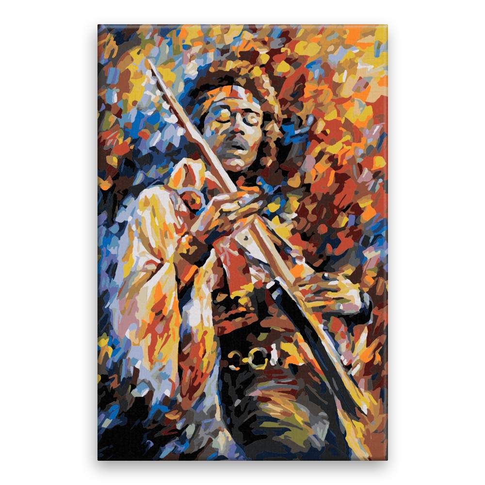 Malování podle čísel Jimi Hendrix s kytarou