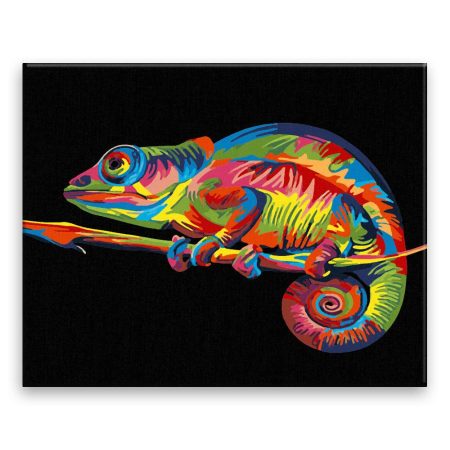 Malování podle čísel Chameleon v barvách