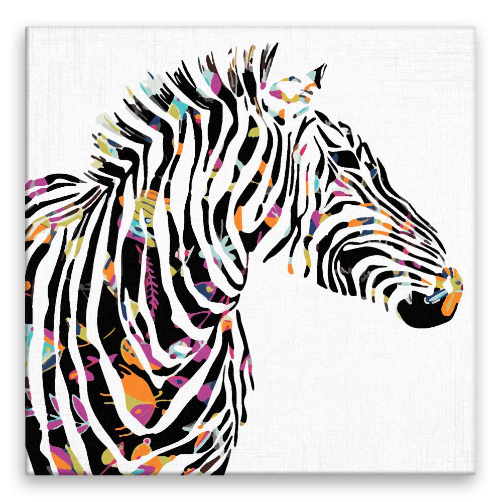Malování podle čísel Zebra s květovanými pruhy