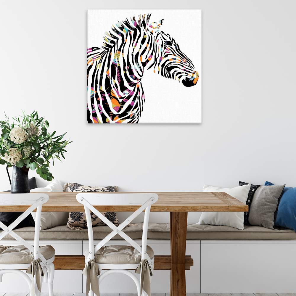 Obraz na zdi Zebra s květovanými pruhy