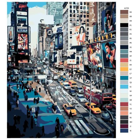 Návod pro malování podle čísel V New Yorku ve špičce