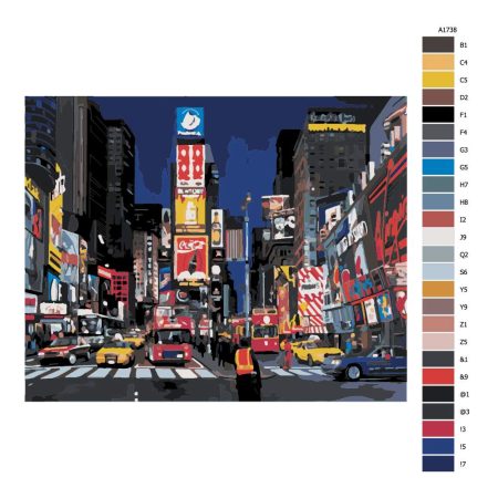 Návod pro malování podle čísel Time Square New York