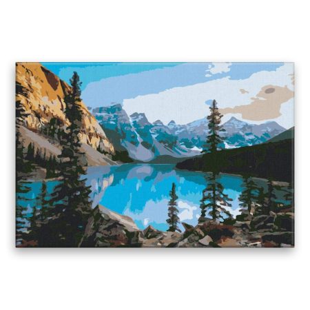 Malování podle čísel Modré jezero v horách