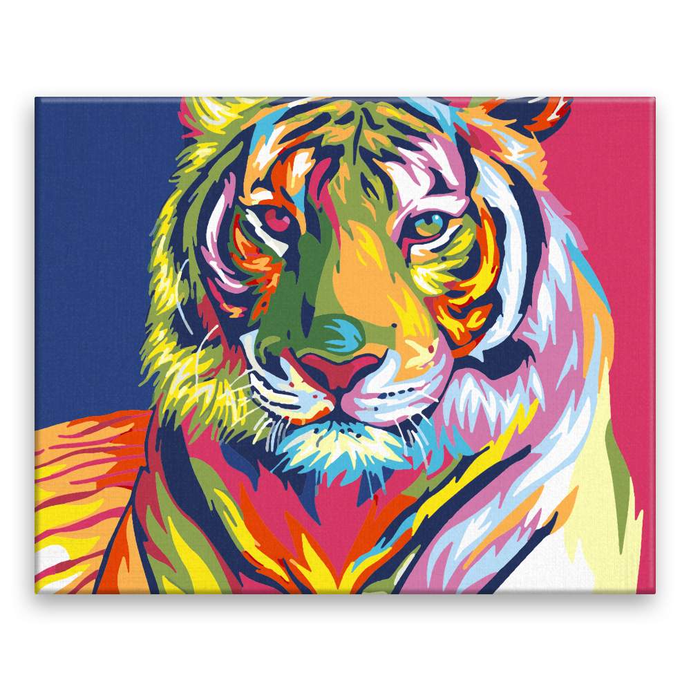 Malování podle čísel Pohled tygra v barvách