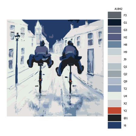 Návod pro malování podle čísel Komisaři na kolech