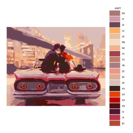Návod pro malování podle čísel Pohled z auta