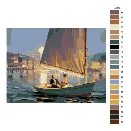 Návod pro malování podle čísel Romantická plavba ve dvou