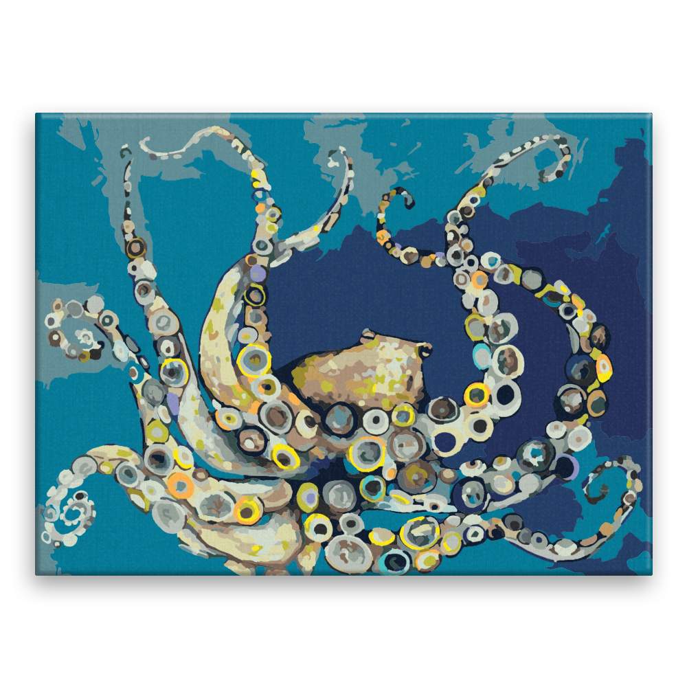 Malování podle čísel Barevná chobotnice