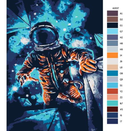 Návod pro malování podle čísel Ztracený kosmonout