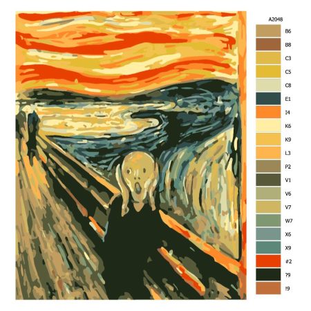 Návod pro malování podle čísel Řev Edward Munch