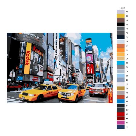 Návod pro malování podle čísel Times Square v New Yorku