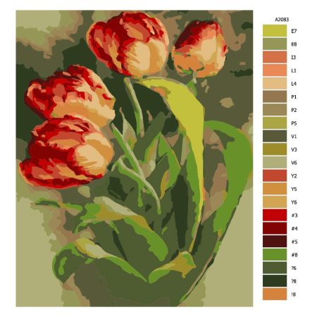 Návod pro malování podle čísel Tulipány II