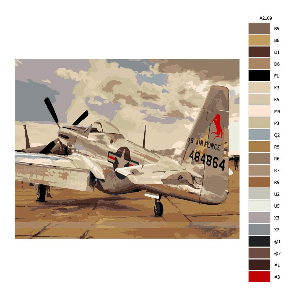Návod pro malování podle čísel Historické letadlo