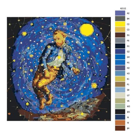Návod pro malování podle čísel Hvězdná obloha Van Gogh