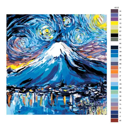 Návod pro malování podle čísel Nikdy neviděl Fuji Van Gogh