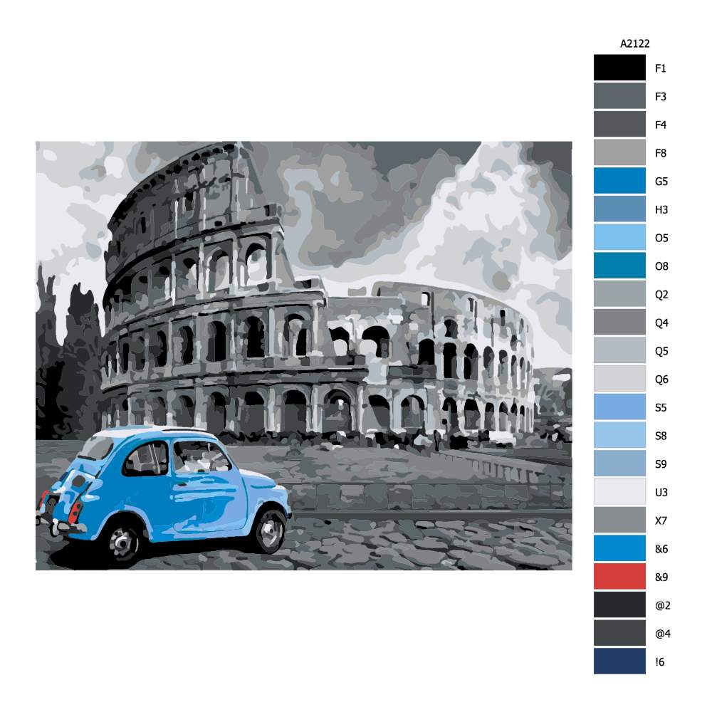 Návod pro malování podle čísel Před Colosseem