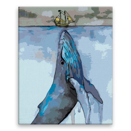 Malování podle čísel Velryba a loď