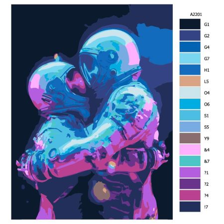 Návod pro malování podle čísel Astronauti 02