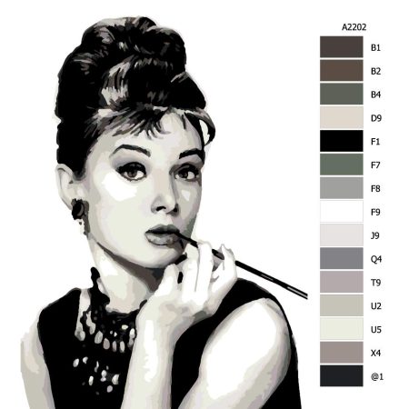 Návod pro malování podle čísel Audrey Hepburn 01