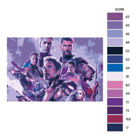 Návod pro malování podle čísel Avengers I