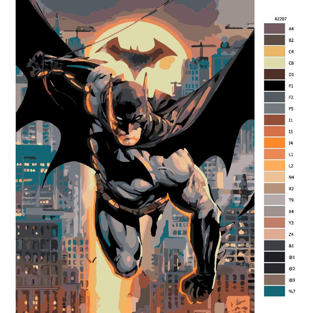 Návod pro malování podle čísel Batman 02