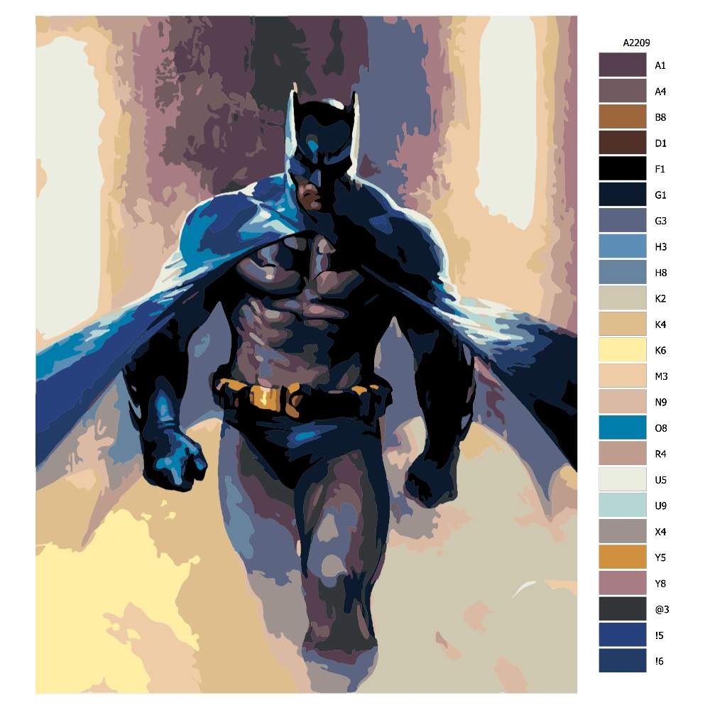 Návod pro malování podle čísel Batman 04