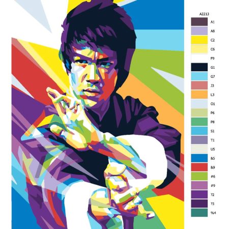 Návod pro malování podle čísel Bruce Lee 01