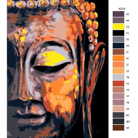 Návod pro malování podle čísel Buddha 02