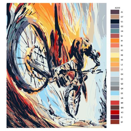 Návod pro malování podle čísel Cyklista