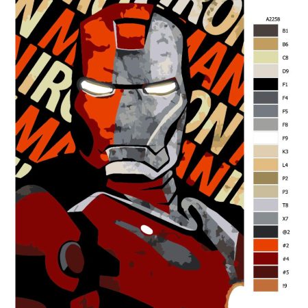 Návod pro malování podle čísel Ironman 01