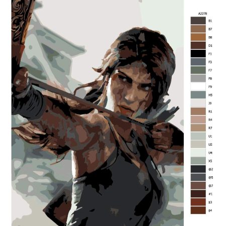 Návod pro malování podle čísel Lara Croft 01