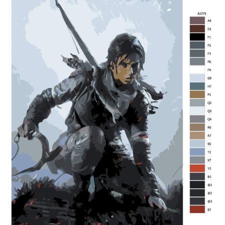 Návod pro malování podle čísel Lara Croft 02