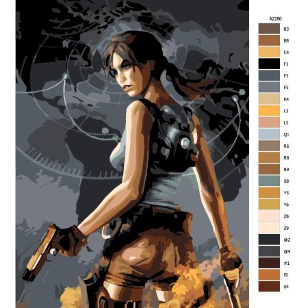 Návod pro malování podle čísel Lara Croft 03