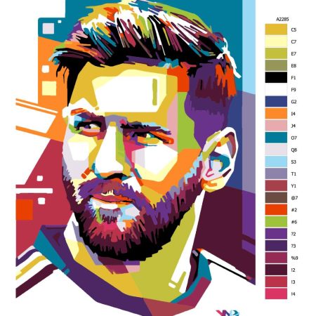 Návod pro malování podle čísel Messi 01