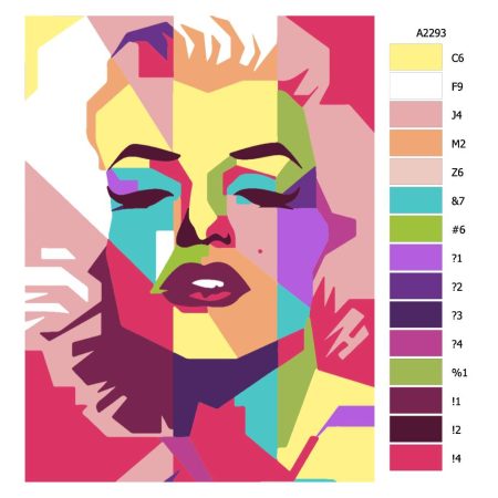 Návod pro malování podle čísel Marilyn Monroe 02