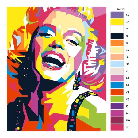 Návod pro malování podle čísel Marilyn Monroe 03