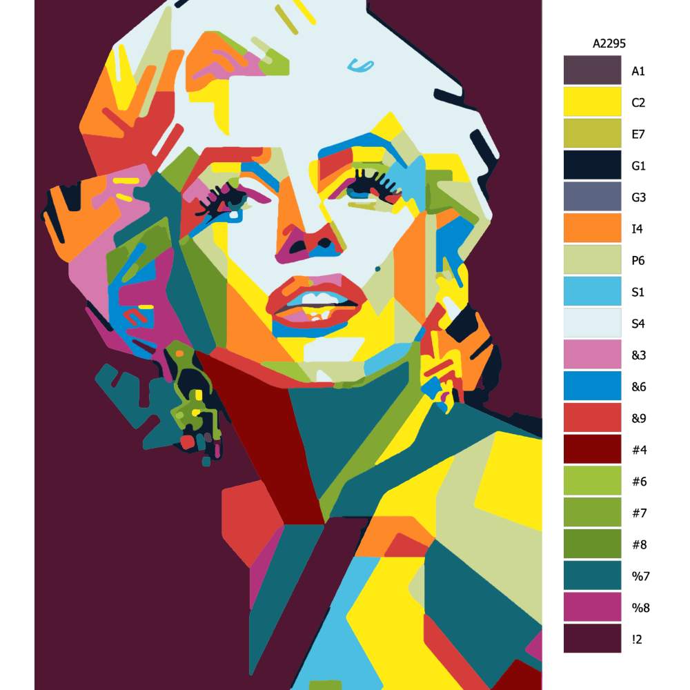 Návod pro malování podle čísel Marilyn Monroe 04